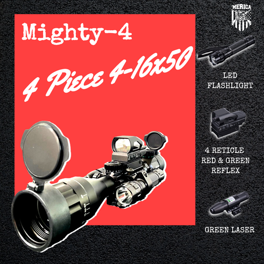 Mighty-4: 4-16x50AO 4 Piece Dual Illuminated with 4 Holographic Reticle