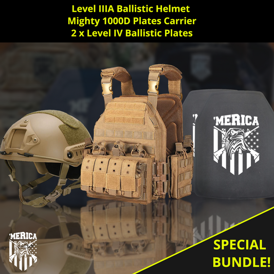 [Exclusive Bundle] FREE Scope Combo l Level IIIA Ballistic Helmet + Level IV Ballistic Plates + Mighty 1000D Plates Carrier